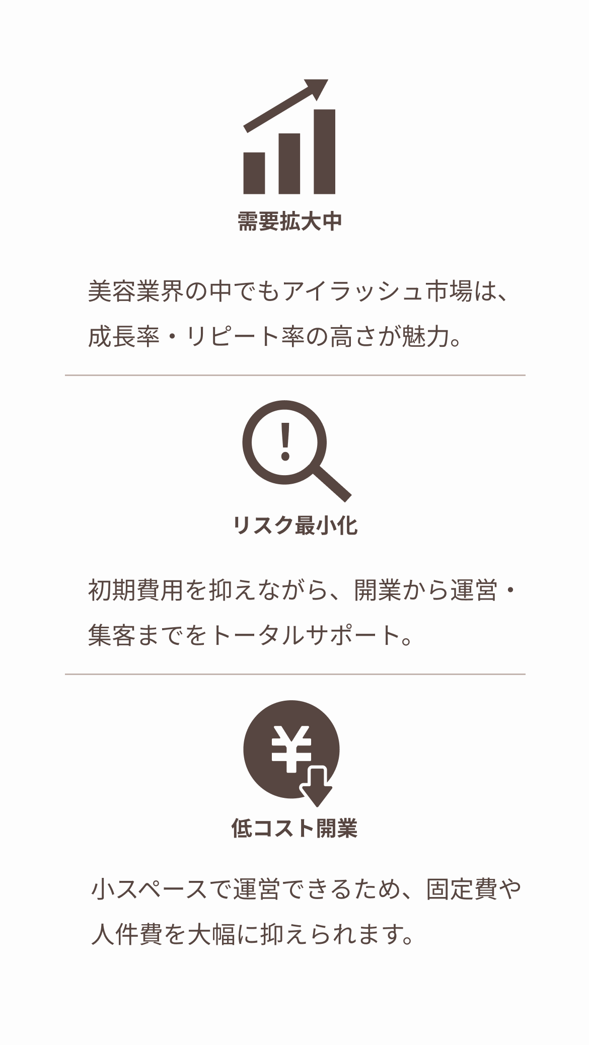 需要拡大中・リスク最小化・低コスト開業